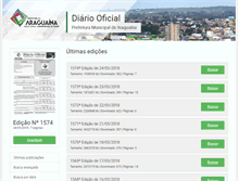Tablet Screenshot of diariooficial.araguaina.to.gov.br